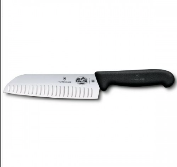 Ніж кухонний, побутовий Victorinox Fibrox Santoku (лезо: 170мм), чорний 5.2523.17 5.2523.17 фото